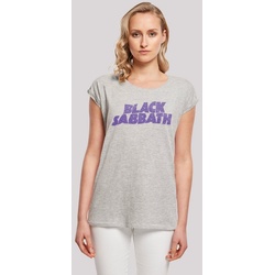F4NT4STIC T-Shirt Black Sabbath Heavy Metal Band Wavy Logo Black Print grau S
