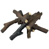 ELEMENTI Brennholz Keramik 27 x 12 x 38 cm Reisig-Optik Braun