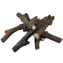 ELEMENTI Brennholz Keramik 27 x 12 x 38 cm Reisig-Optik Braun