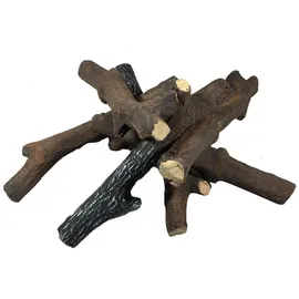 ELEMENTI Brennholz Keramik 27 x 12 x 38 cm Reisig-Optik Braun