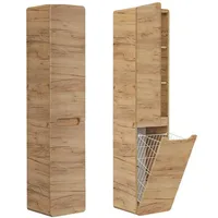 Lomadox Luton-56-Craft Hochschrank 35 x 170 x 35 cm Wotan Eiche Nb. Holz, Metall, MDF, Spanplatte