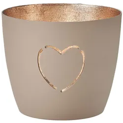 Madras Windlicht Herz M sandstone/gold