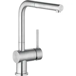 Kludi Küchenarmatur L-Steel druckfest - schwenkbar und ausziehbar, Edelstahl