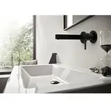 Hansgrohe Finoris Fertigmontageset 76051670 Unterputz-Waschtischarmatur, für Wandmontage, mit Auslauf 16,5cm, mattschwarz