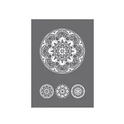Rayher Siebdruckschablone 4 Mandalas grau