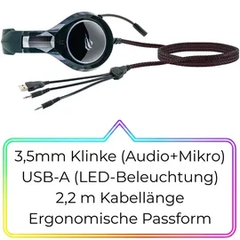 Schwaiger GH50 Gaming Over-Ear Headset Kopfhörer Mikrofon LED Stereo PC Notebook