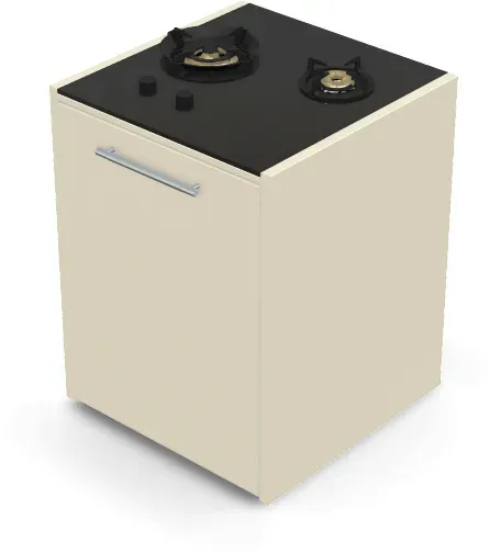 Brabura CT 60 Kochfeld - Nero Zimbabwe / Perle Blanche / Silberner Griff