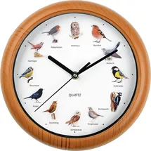 EasyMaxx Wanduhr 25,00 cm 12 Singvogelgesang beige/braun/weiß
