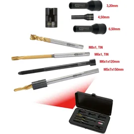 KS Tools Universal Glühkerzen-Ausbohrsatz M8 x 1, 8-teilig