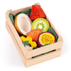 Erzi Tropische Früchte, klein aus Holz, Kaufladenartikel für Kinder, Rollenspiele