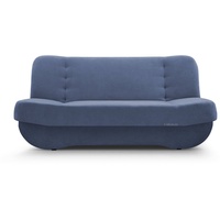 mb-moebel Sofa mit Schlaffunktion und Bettkasten, Kippsofa Schlafsofa Clic-Clack Couch für Wohnzimmer Federkern Sofagarnitur Polstersofa 192x90x87 cm - PAFOS (SORO 76 - Dunkelblau)