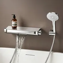 doporro Badewannenarmatur Thermostat Silber