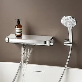 doporro Badewannenarmatur Thermostat Silber