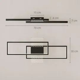Homcom Deckenleuchte 43W Flach schwarz