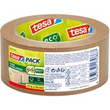 Tesa Tesapack PAPER ULTRA STRONG ecoLogo - glasfaserverstärkt, mit extra starker Haftkraft - recyclingfreundliches Papier-Packband aus FSC-zertifizierten Rohstoffen - 25 m x 50 mm