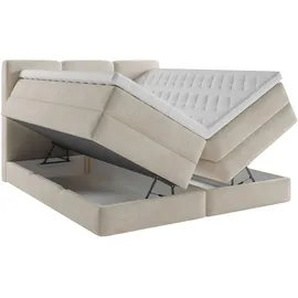 MID.YOU Boxspringbett 180 x 200 cm H2/H3 Creme
