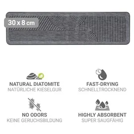 Wenko Abtropfmatte Damon 30 x 0,9 x 8 cm Grau