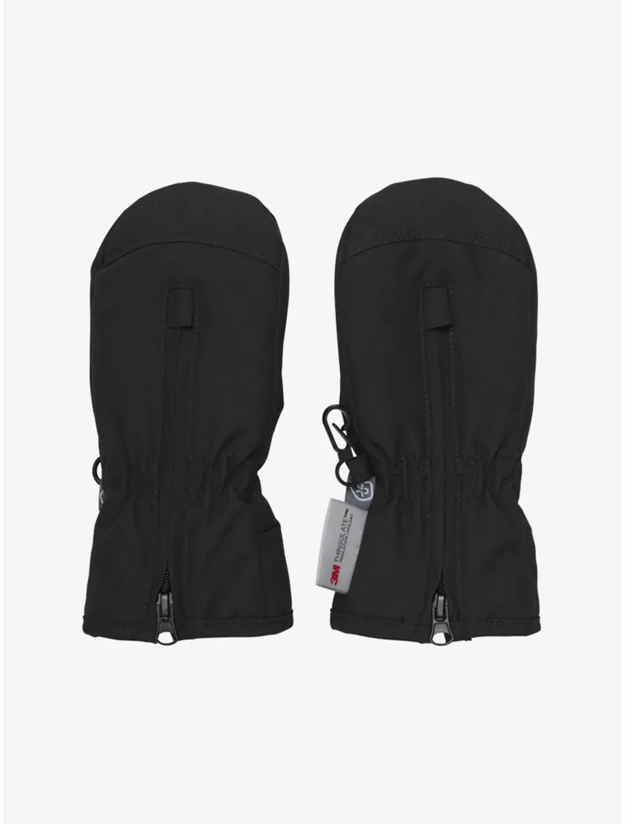 Color Kids Mittens W. Zipper 6480 black (1191) 6-12M