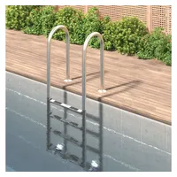 vidaXL Poolleiter silber 54x38x184,5 cm
