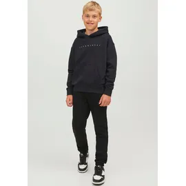 JACK & JONES Star Kapuzenpullover Black / Fit Loose 12 Jahre