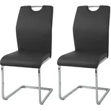 Hti-Living Schwingstuhl Nelly Kunstleder schwarz 2er Set