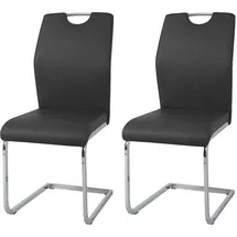 Hti-Living Schwingstuhl Nelly Kunstleder schwarz 2er Set