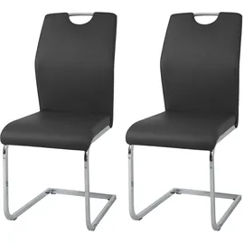 Hti-Living Schwingstuhl Nelly Kunstleder schwarz 2er Set