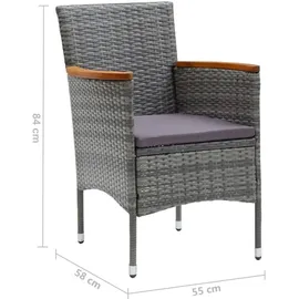vidaXL Polyrattan Garten-Set 313100 9-tlg. grau