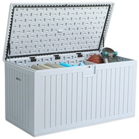 YITAHOME 870 Liter Groß Gartenbox Wasserdicht, Abschließbarem Outdoor Kissenbox, Garten Auflagenbox Wetterfest Aufbewahrungsbox für Gartengeräten Poolzubehör Spielzeug,Weiß,161 x 82 x 83cm