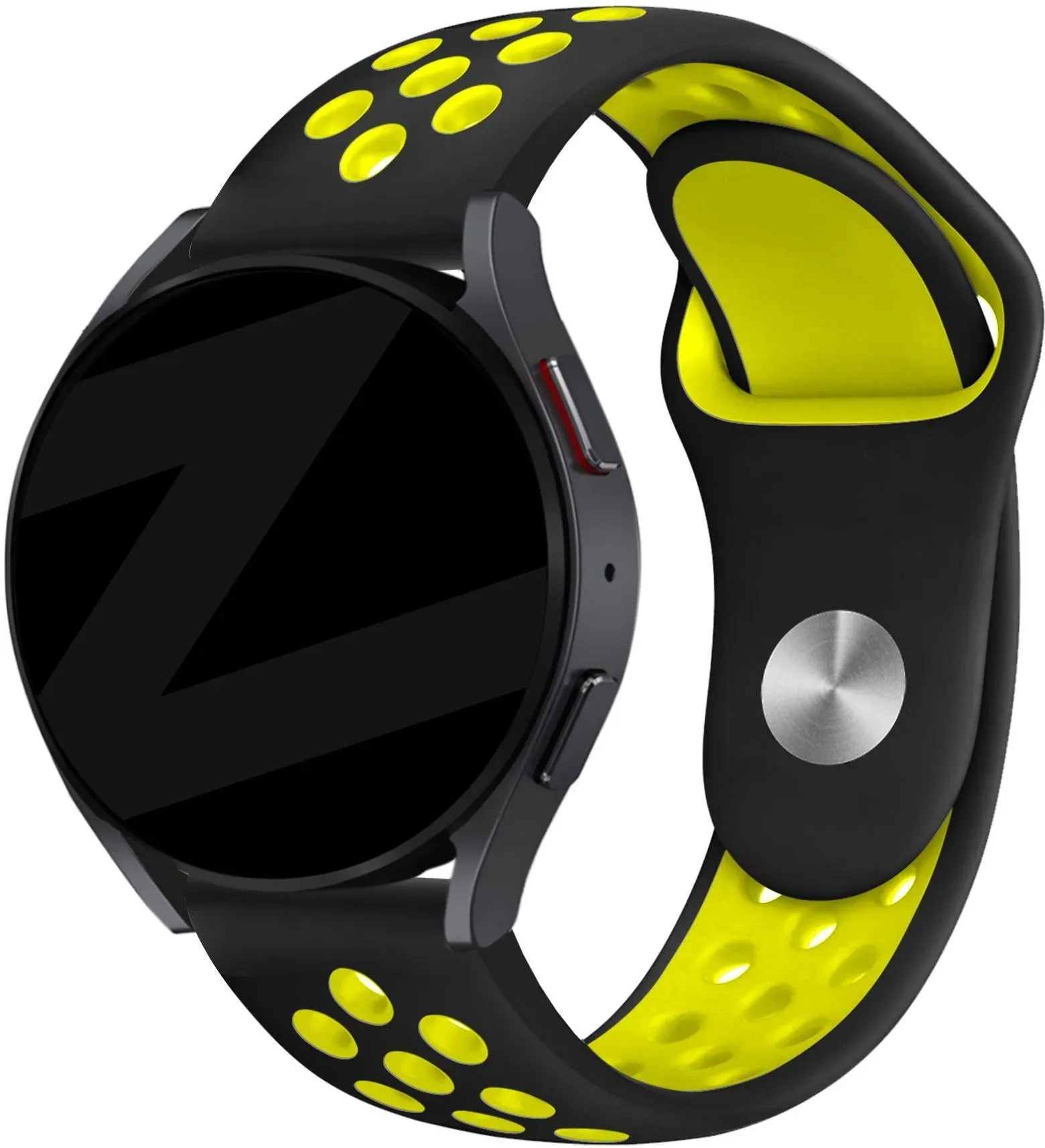 Bandz Maoo Boost Armband Silikon 'Deluxe' für Maoo Boost - Schwarz/gelb - Druckknopf Verschluss