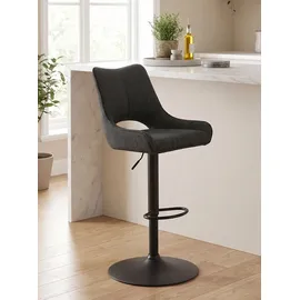 HELA Tische Barhocker Rockport 2er Set höhenverstellbar 360° Webstoff Anthrazit