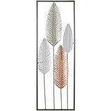 Beliani Wandobjekt Blatt NIOBIUM Metall 90 cm Silber