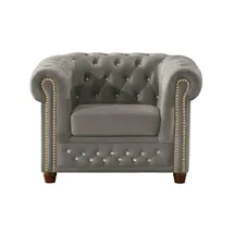 S-Style Chesterfield Sessel Cleo Blink Samt 104 x 72 x 0 cm Grau