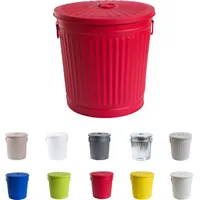 Jinfa Ascheeimer Metall Ø 21,5 cm 7 l rot