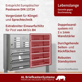 AL Briefkastensysteme Standbriefkasten 25 Fach Silber