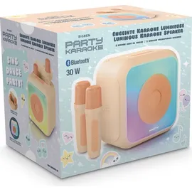 Bigben Interactive Bigben Bluetooth portabler Lautsprecher Party Karaoke Disco Licht peach AU389159 - Rosa