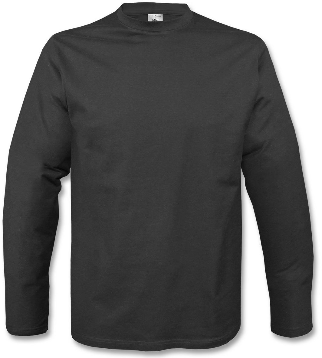 Basic Langarm Shirt schwarz, Größe L