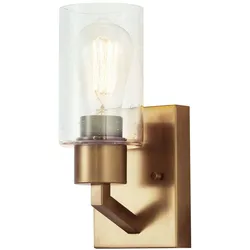 Licht-Erlebnisse Wandleuchte BRAGE Messing Transparent Vintage Design E27 60W LE121102
