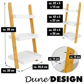 Dune Design DuneDesign Badezimmer-Regal, Weiß, Holz Leiter Deko Treppe Bad