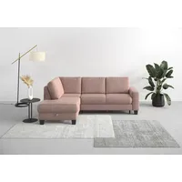 Home Affaire Ecksofa »Summer L-Form«, mit Ottomane, mit oder ohne Bettfunktion und Bettkasten, Cord-Bezug rosa