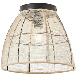 BRILLIANT Deckenleuchte "Tanah", schwarz (schwarz, natur), Ø 32cm H: 26,9cm, Lampen, 32cm schwarz/natur, Deckenlampe Deckenleuchte