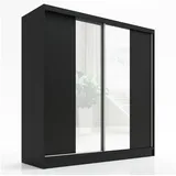 A&J MöbelLand Schwebetürenschrank SOLO 200 x 215 x 59,5 cm Schwarz