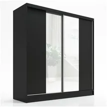A&J MöbelLand Schwebetürenschrank SOLO 200 x 215 x 59,5 cm Schwarz