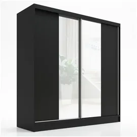 A&J MöbelLand Schwebetürenschrank SOLO 200 x 215 x 59,5 cm Schwarz