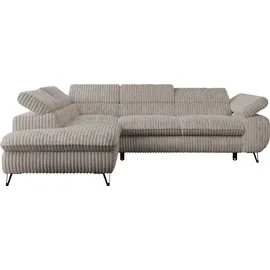 MKS Meble Eckcouch Cord 3-Sitzer Grau