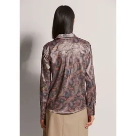 Madeleine Satinbluse mit Knopfmanschetten Braun 44