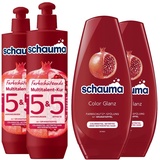 Schauma 5&5 Farbschützende Multitalent-Kur (2x300 ml) Haarmaske Haarkur Farbschutz & Splissversiegelung & Farbschutz Spülung Color Glanz (2x250 ml) Haarspülung langanhaltender Glanz