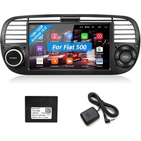 Podofo Android Autoradio für FIAT 500 2007-2015 mit Navi, 7 Zoll Autoradio Bluetooth mit Bildschirm Touch Display, GPS, WiFi, RDS FM, Lenkradkontrolle, Mirror Link für Android/IOS + Canbus