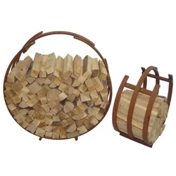 Lex 2er Set Brennholzregal Kaminholzständer Stapelregal Kaminholzregal Stapelhilfe Rost-Optik : Rost