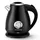 Aigostar Retro Edelstahl mit Analoger Temperaturanzeige, 1,7L, 2200W, Automatischer Abschaltung, Schwarz